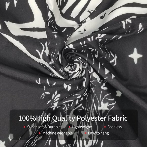 Tree of Life Tapestry, Sun, Moon, Galaxy Space Black & White Tapestry - 70"x90" - Picture 8 of 9